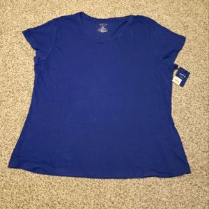 APT. 9 NWT royal blue short sleeve top size XXL, linen and polyester